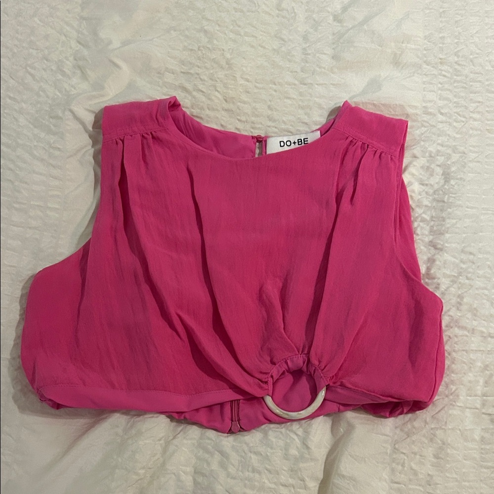 DO+BE Fuchsia Ring Detail Crop Top